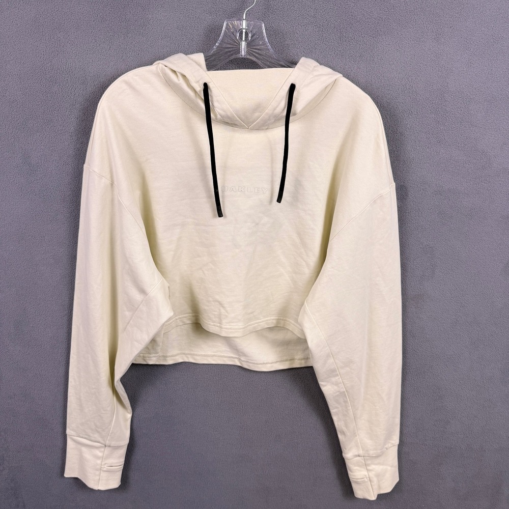 Oakley Women's L Luxe Crop Hoodie Long Sleeve Thumb Holes Open Back Performance